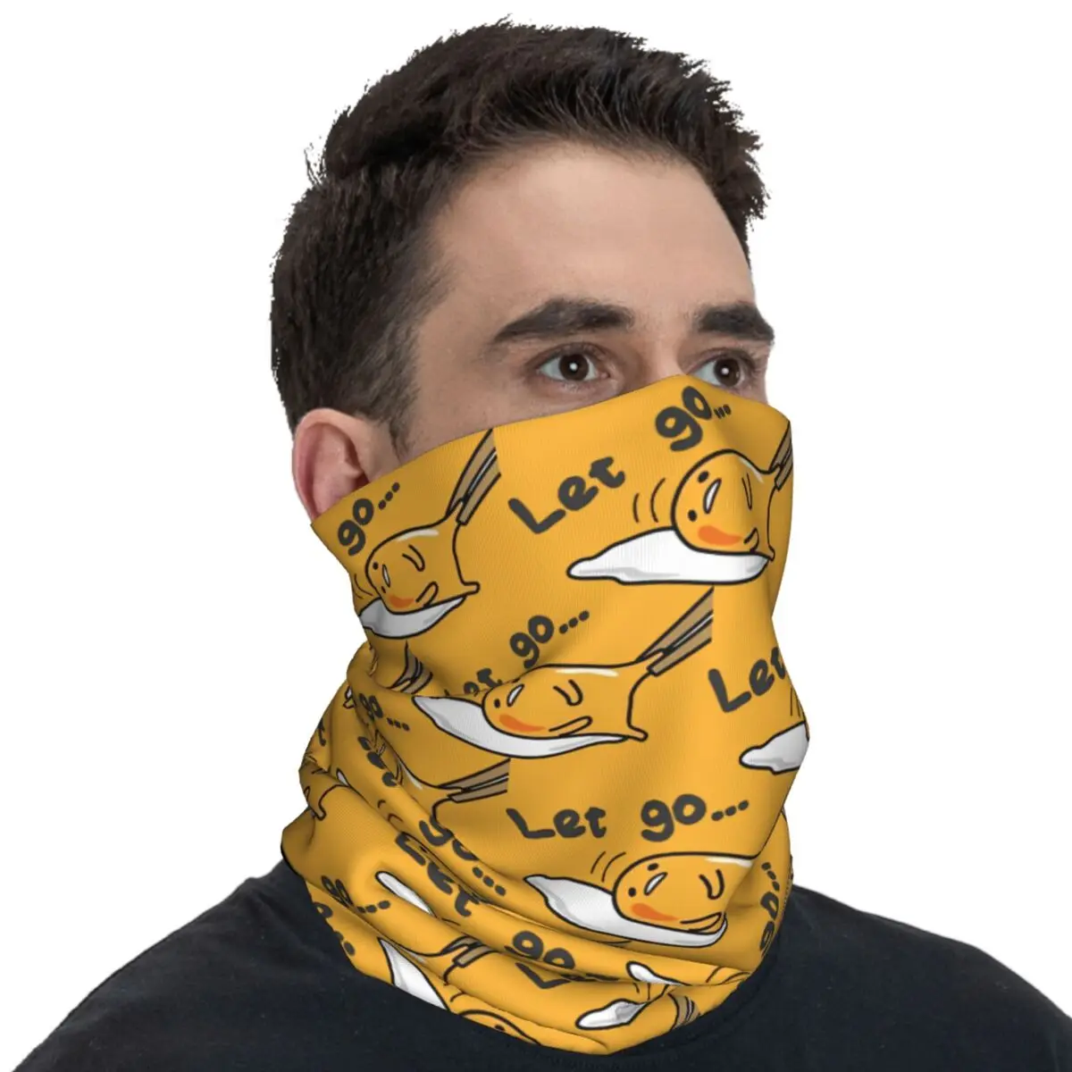 Gudetama Lets Go Bandana Trendy Balaclava Autumn Outdoor Sports Sun Protection Bicycle Mask Neck Warmer Face Cover Mask