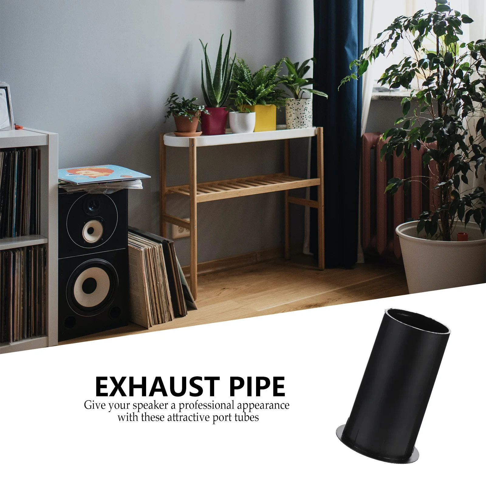 

5 pcs Black Subwoofer Port Tube Plastic Bass Reflex Tube For Speaker Cabinet Stain Fade Resistant Wear Resistant Speaker