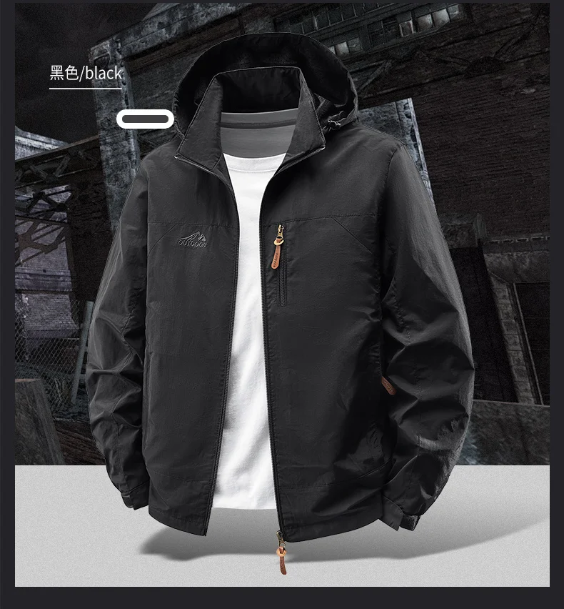 

Men's Workwear Autumn Casual Windproof Jacket Loose Tactical Coat Mountaineering Camping Hiking Hunting Windbreaker Jacket