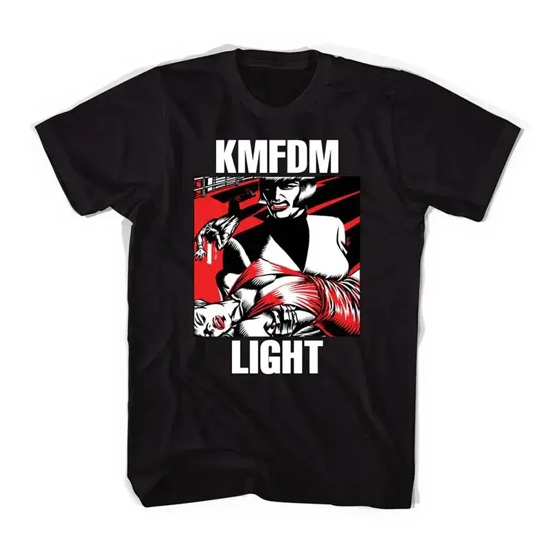 KMFDM German Band Industrial Metal Rock American Retro Era High Street Oversized Print T-Shirts Lässige, lockere, kurzärmelige Unisex-T-Shirts