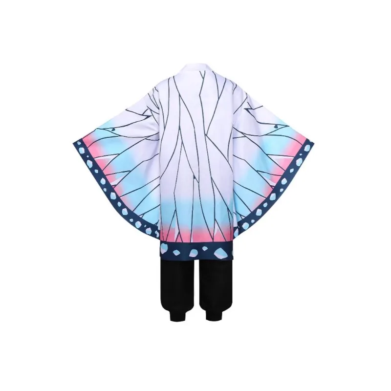 Demon Slayer Shinobu Kocho anime cartoon persoonlijkheid kleurverloop kostuumset voor Halloween party cosplay prestatie rekwisieten.