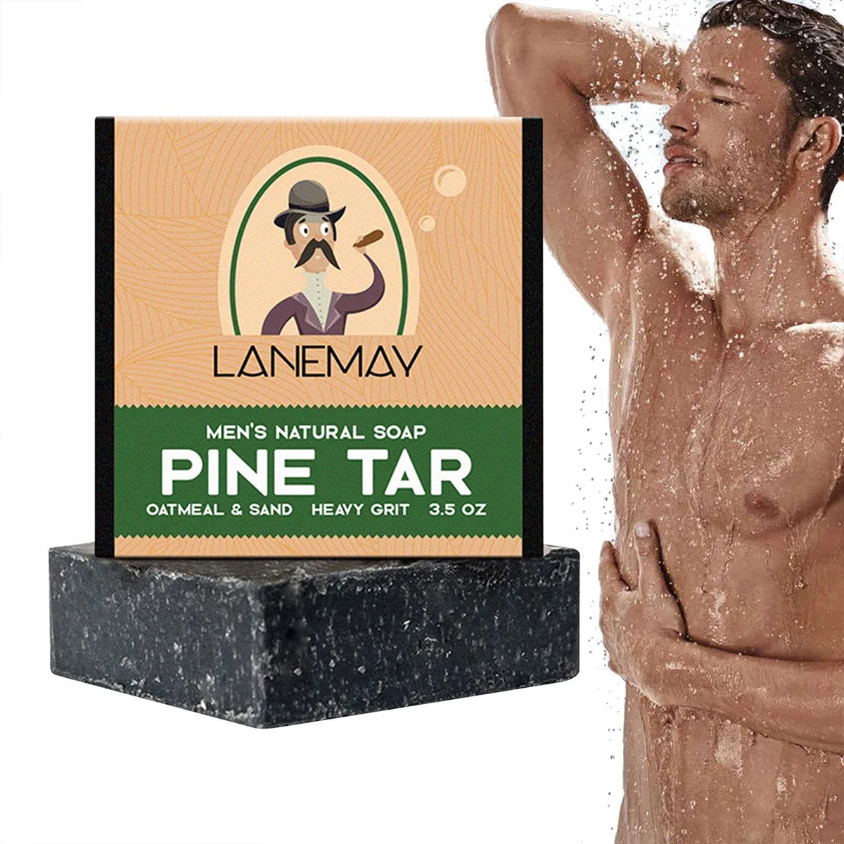 Jabón Natural de pino para hombre, jabón de baño, esterilizador y descalcificador, hecho a mano