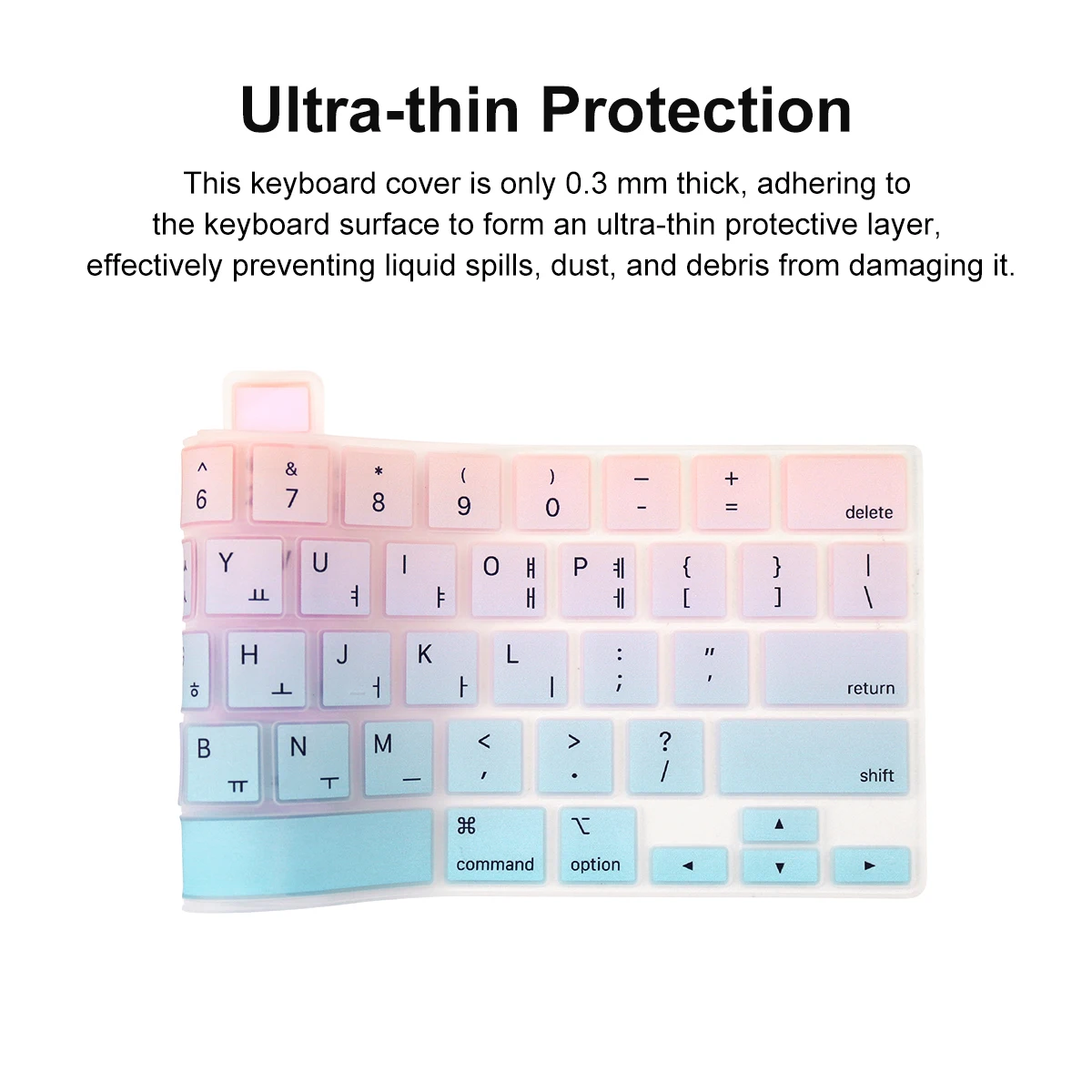Multilingual Keyboard Skin US for MacBook Pro 13 inch M2 2020-2023 M1 A2338 A2289 A2251 Pro 16 A2141 Touch ID,Pastel Pink Ombre