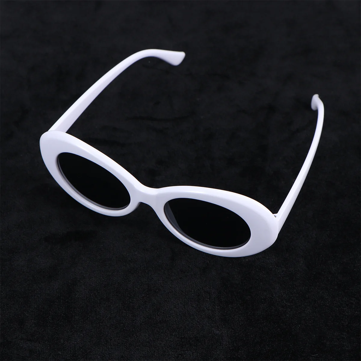 Zabawne okulary przeciwsłoneczne w stylu kosmitów, owalne, białe oprawki, czarno-szare szkła, akcesoria do kostiumów na imprezy, rekwizyty fotograficzne na festiwale plażowe.