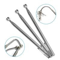3 PCS Magnetic Pickup Magnet Suction Rod Small Parts Telescopic Retractable Pen Clip Silver Handy Pick Up Tool Car Repairing