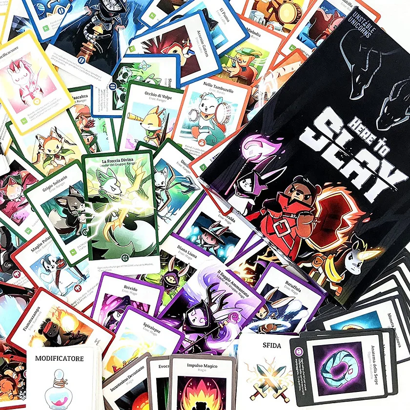 Newest TeeTurtle Here to Slay Base Game from The Creators of Unstable Unicorns A Strategic Card Game for Teens and Adults Black