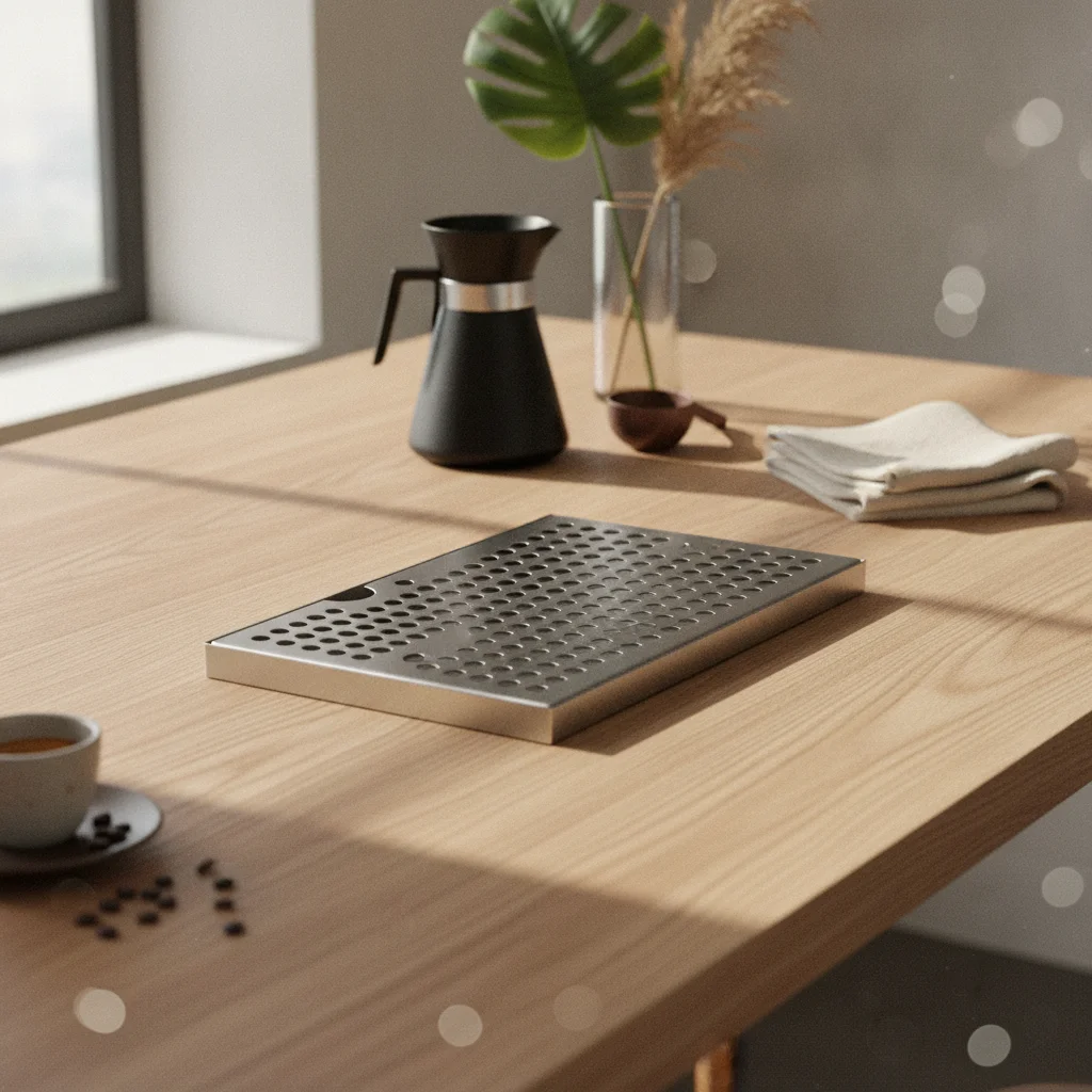 Stainless Steel Liquid-Collecting Tray Finger Grips Bar Liquid-Collecting Tray Raised Edges Low-Height
