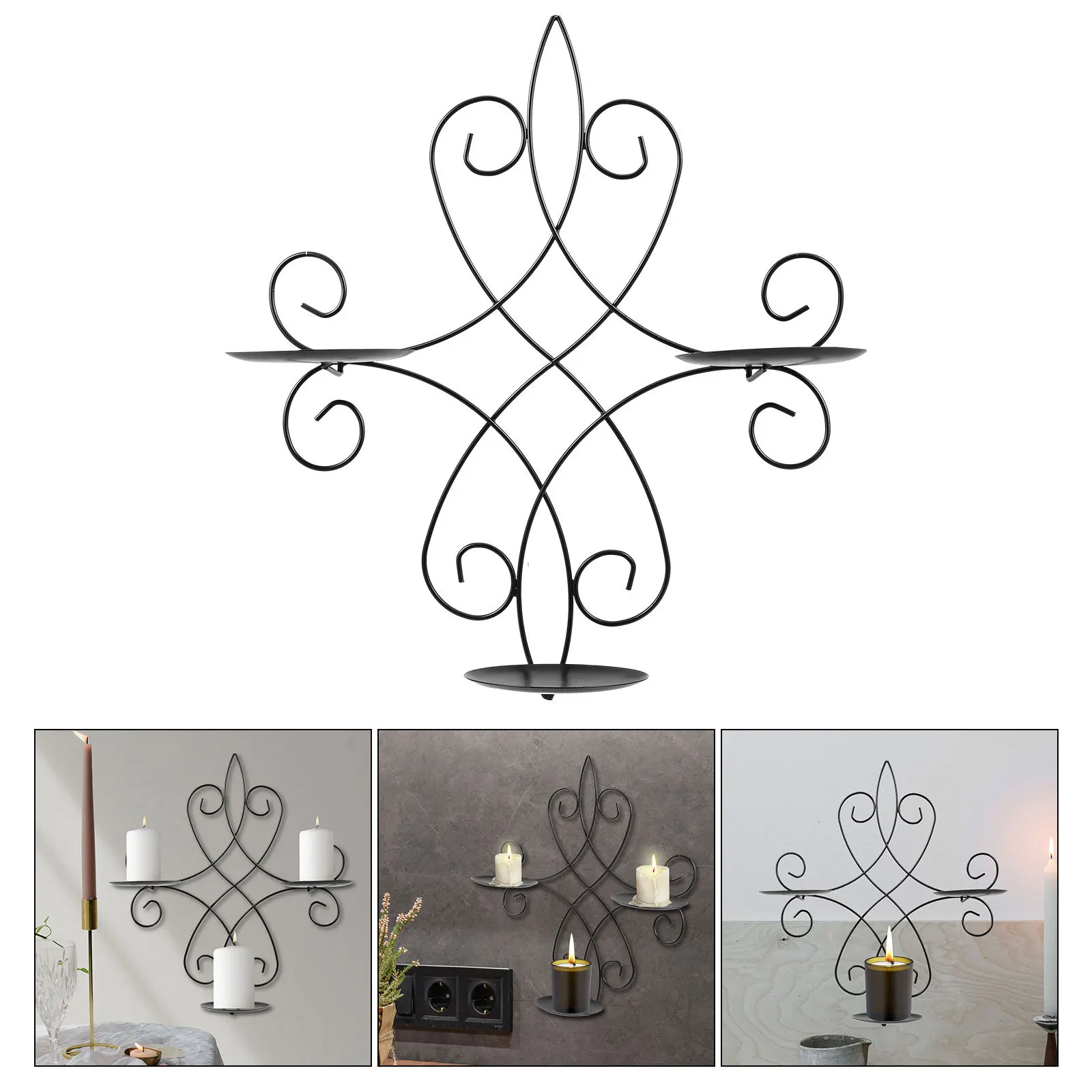 

Mounted Holder Leaf Shape Metal Art Candlestick For Home Wall Mounted Holder Office Decor Wall Hanging