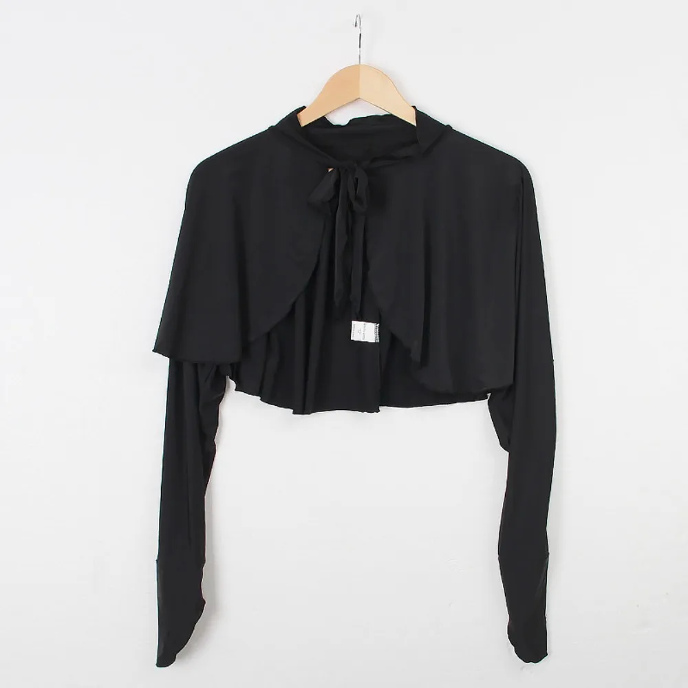 Casual Ultra-thin Long Sleeve Crop Top Anti UV Quick-Drying Sunscreen Sleeves Solid Color Short Blouse Ice Silk Shawl Outdoor