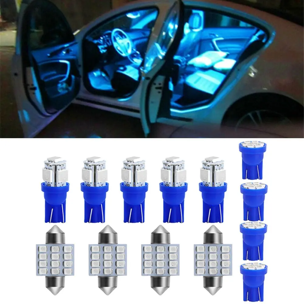 

13Pcs ABS Car Interior LED Light Bulb For Dome License Plate Lamp 12V Kit Accessories Indoor Lamp Car LED Interior Light