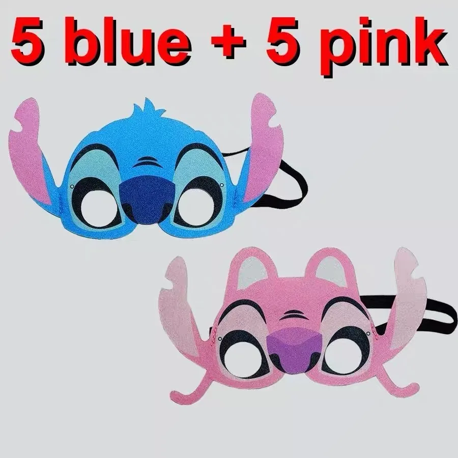 5/10 unids/set Disney dibujos animados Stitch Angel máscaras de Halloween máscara de Cosplay regalos de navidad fiesta de cumpleaños vestido disfraz juguetes regalos