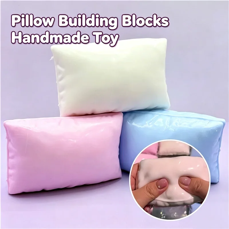 Building Block Simulation Pillow Hand Sanitizer Squeeze Fidget Relief Sensory Toy Crunchy ASMR Stress Squishy Decompression Gift