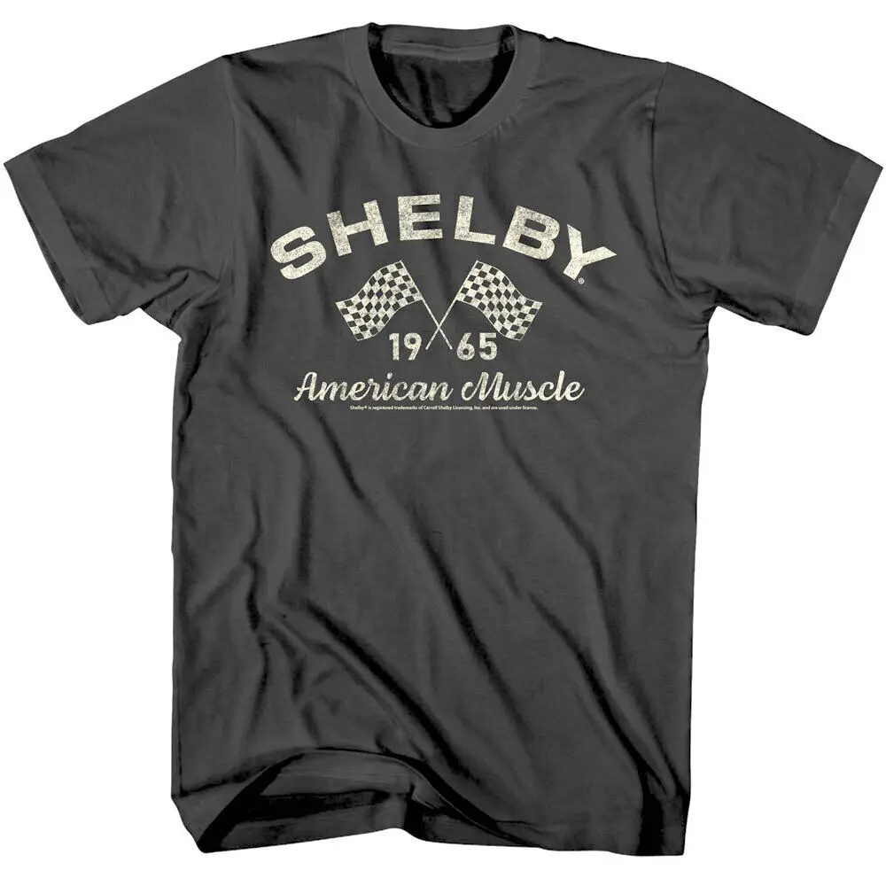 Shelby American Muscle 1965 Men'S T Shirt Checkered Flags Racing Car Carroll Cob