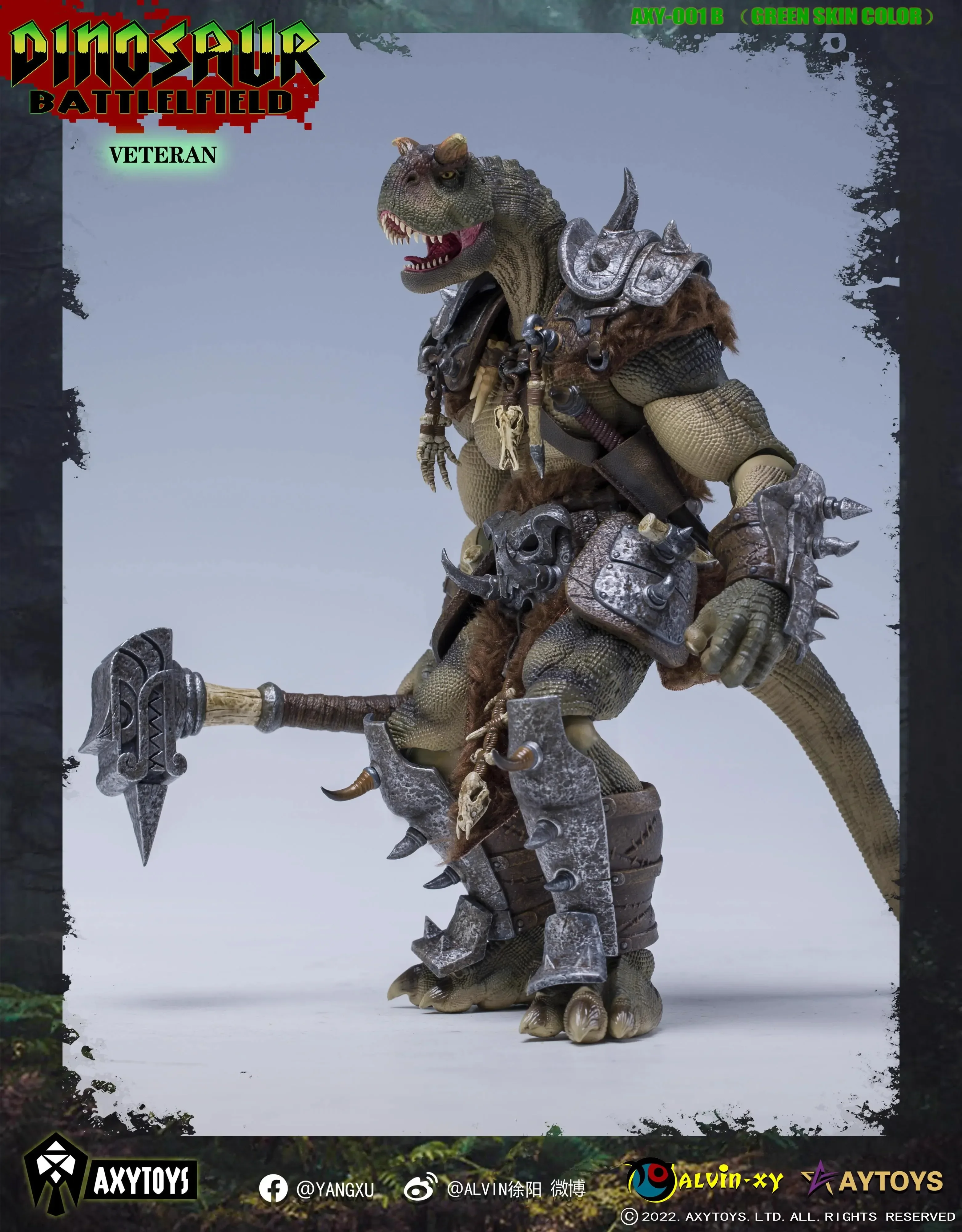 [IN STOCK] Axytoys Action Figure 1/12 Dinosaur Battlefield Carnotaurus Warrior Recruit Warrior Veteran Anime Figure