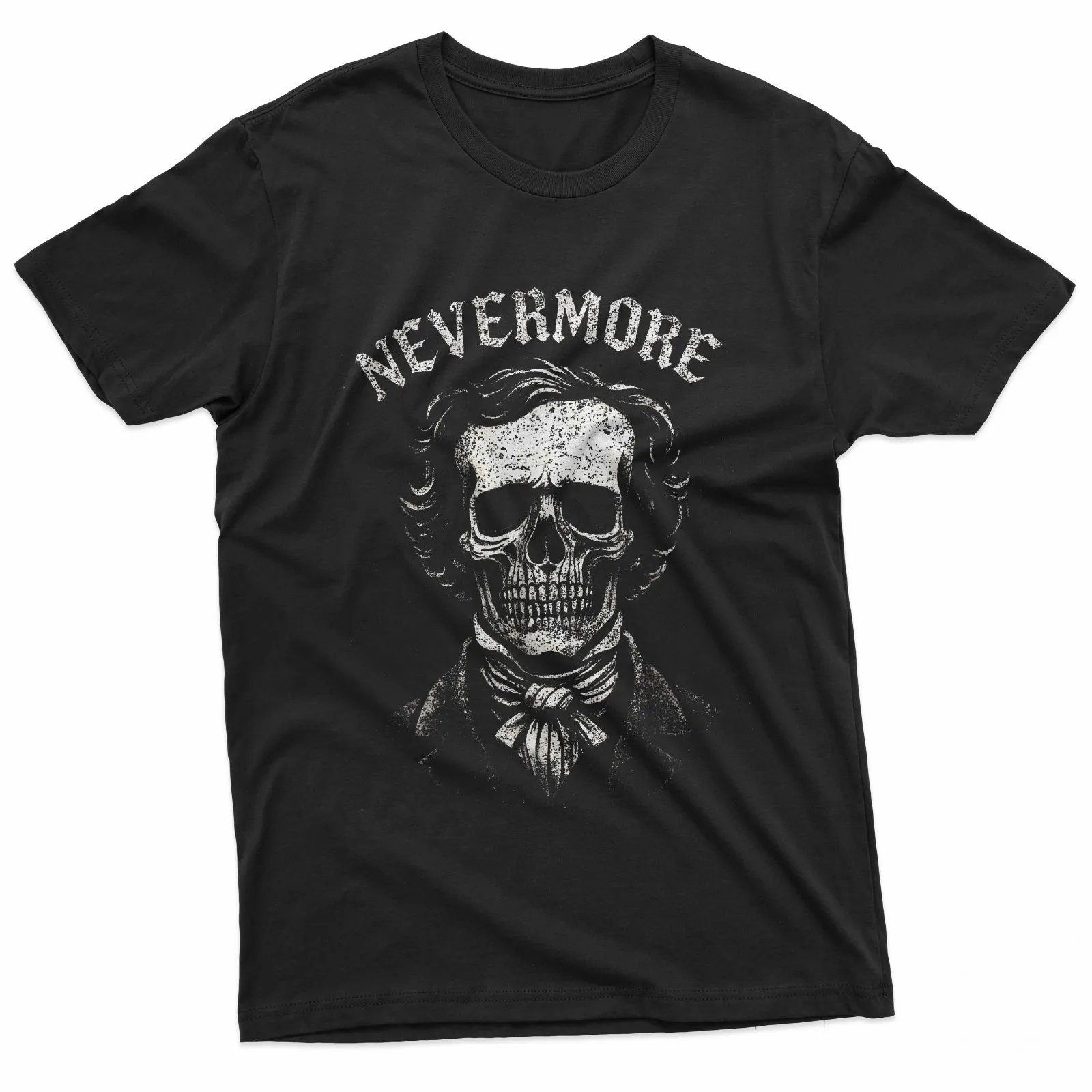 Gothic Edgar Allan Poe Skull Nevermore Quote Art Horror Gift T-Shirt