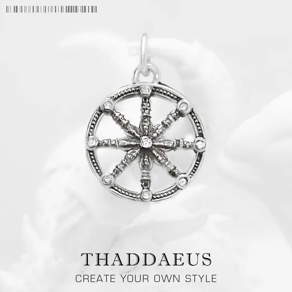 

Pendant Small Karma Wheel Brand New Fine Jewelry Accessories 925 Sterling Silver Vintage Lucky Gift For Women & Men