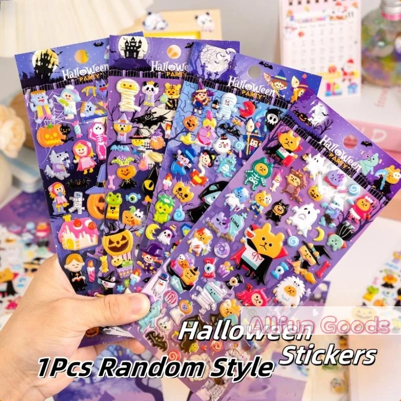 1Pcs Funny Pumpkin  Ghost Halloween 3D Puffy Stickers Scrapbooking Decoration Journal Sticker DIY Diary Stationery Sticker