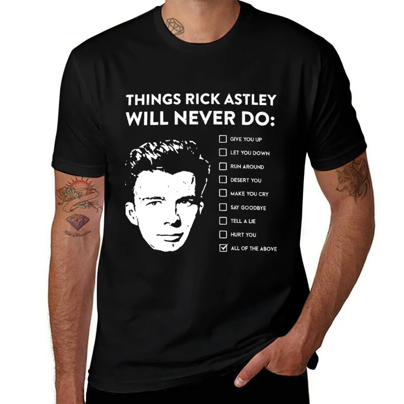 

Music Retro Things Rick Astley Will Never Do Halloween T-Shirt Holiday Simple Tee Shirt