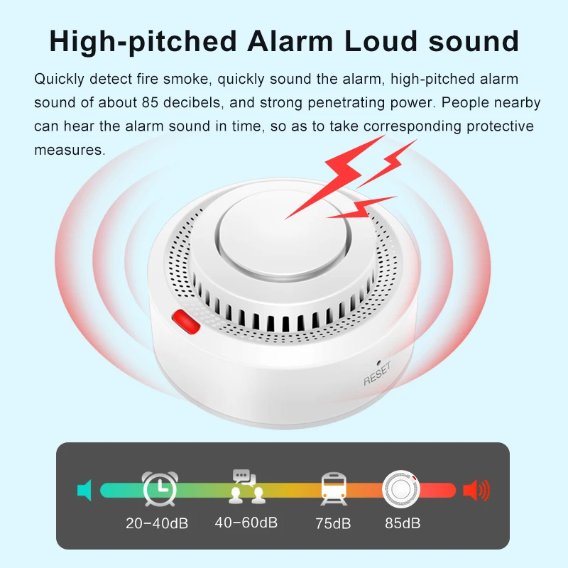 Tuya WiFi alarma de humo protección contra incendios Detector de humo casa de humo combinación alarma de incendio sistema de seguridad para el hogar bomberos