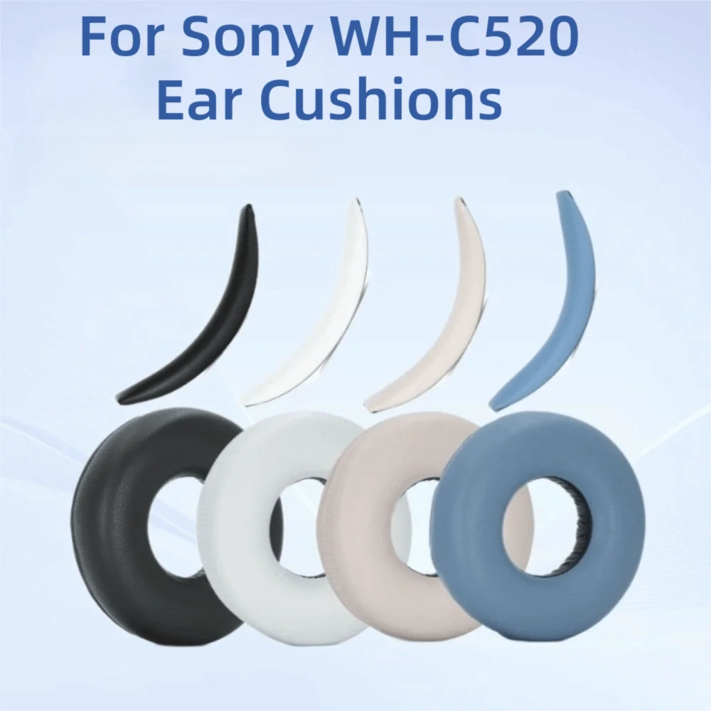 

1Pair Replacement Headphone Ear Pads Protein Leather Sponge Foam Headset Earmuff Ear Cover Cushions for Sony WH-CH520 / CH520