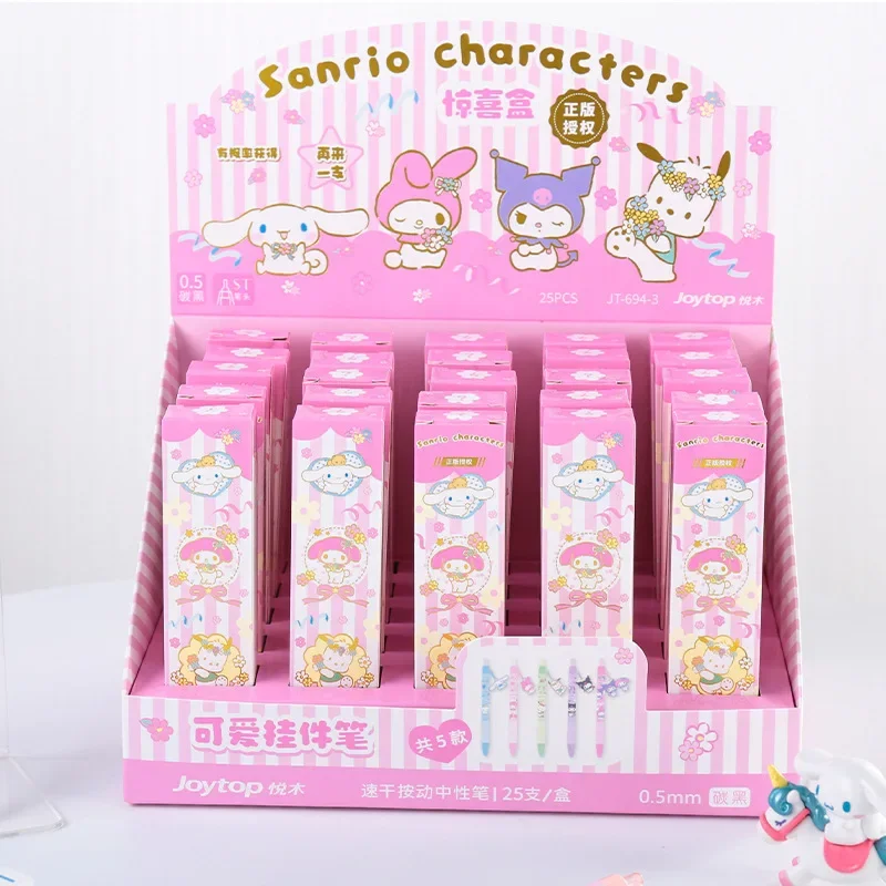 Random 1 Pcs Party Sanrio Cute Stationery Acrylic pendant 0.5mm Cinnamoroll Pochacco kuromi Mymelody Mechanical Gel Ink Pens