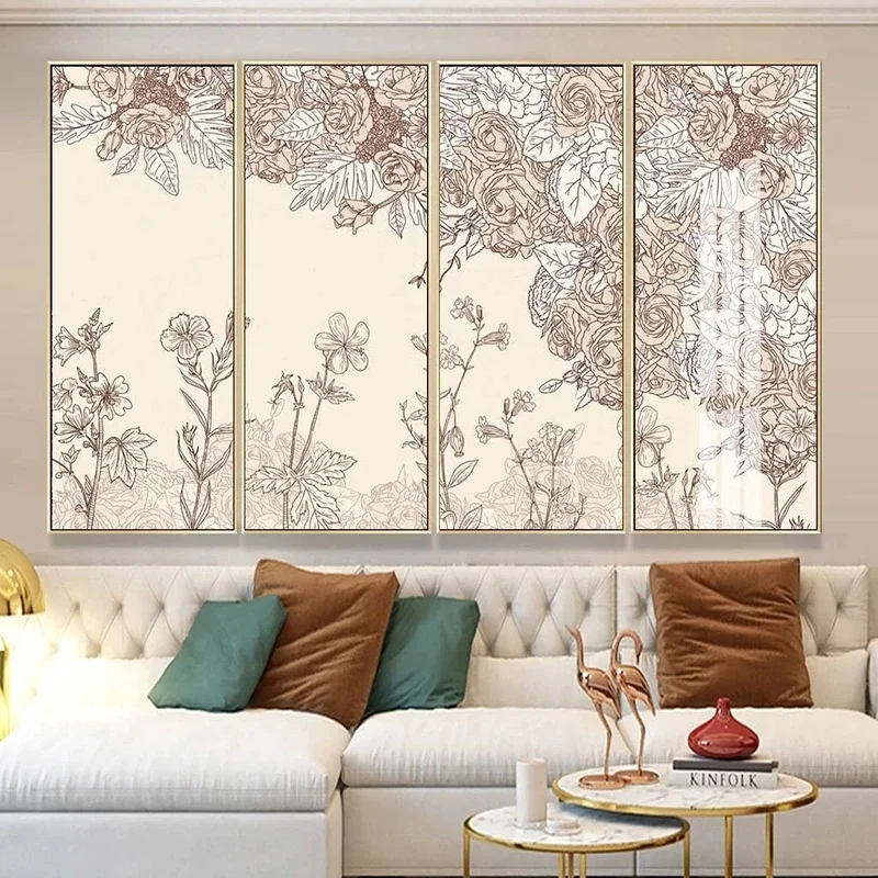 Custom 3D Photo Wallpaper Vintage Hand-painted Abstract Flower Wall Painting Living Room Decorative TV Background Papier Peint