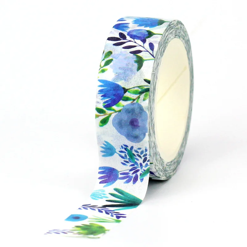 Neue Masse 10 Stück./Los dekorative blaue Blumen und Blätter Washi Tapes für Journal ing Klebeband Klebeband niedlichen Briefpapier