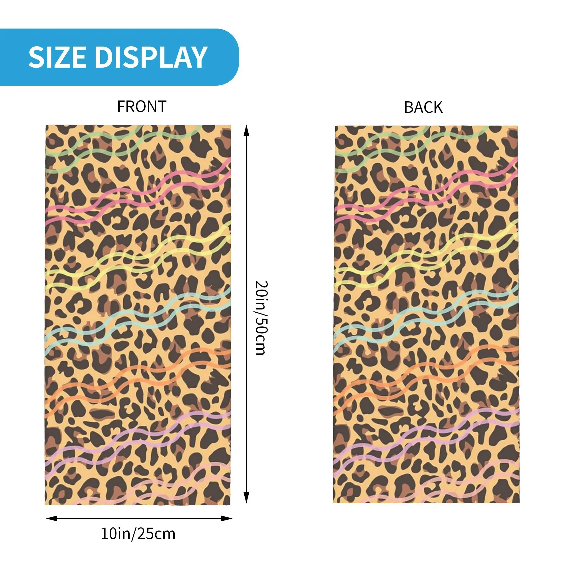 Leopardo impressão bandana pescoço gaiter impresso envoltório cachecol multifuncional ciclismo cachecol para homens mulheres adulto respirável