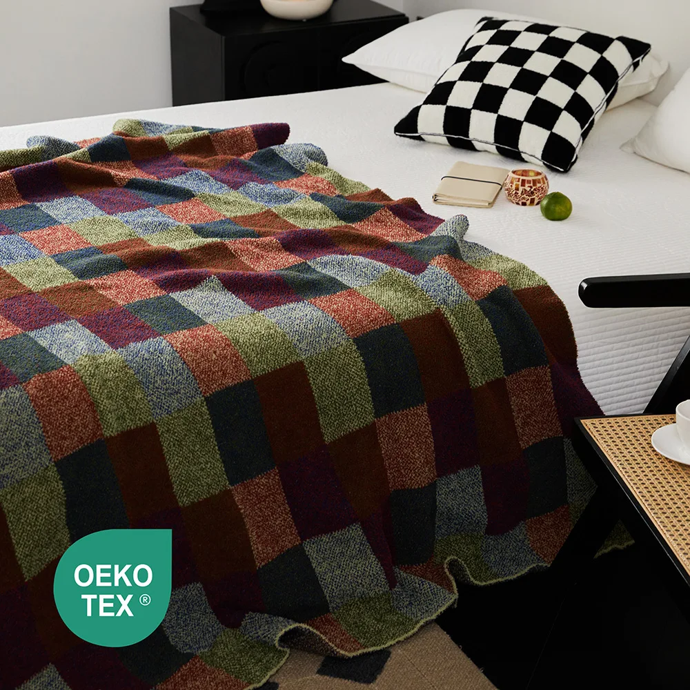 

Вельветовое одеяло Briti Sle Winter в стиле ретро, вязаное, четырехцветное, для спальни, дивана, реквизит для фотосъемки