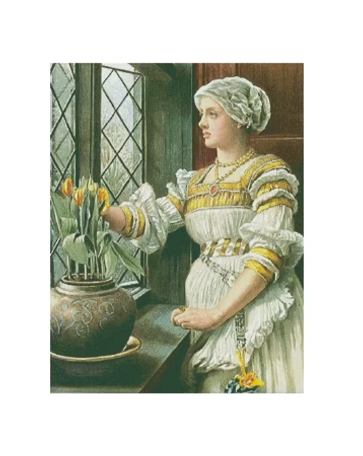 

Набор для шитья «Девочка и цветы» 18CT 16CT 14CT без печати наборы для вышивки крестом искусство вышивки DIY рукоделие ручной работы домашний декор