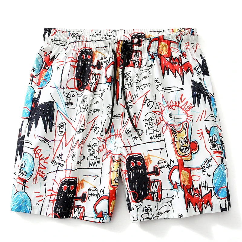 

Быстросохнущие мужские пляжные шорты из ледяного шелка на открытом воздухе, летние однотонные тонкие повседневные шорты, новые свободные мужские брюки с пятью четвертью