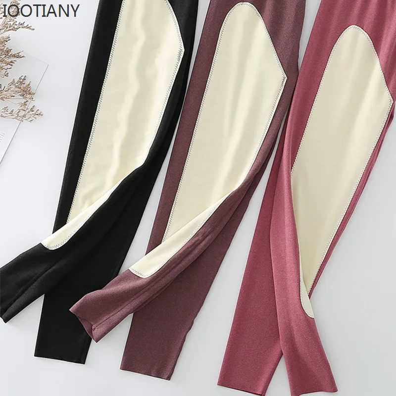 Legging menjaga hangat wanita, Legging pinggang tinggi Super elastis musim dingin ukuran besar beludru Plus hangat ukuran besar