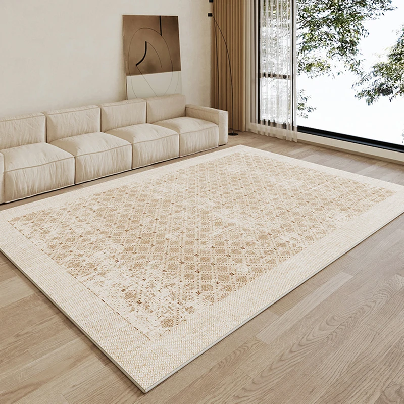 Wabi-sabi Style Geometric Pattern Carpet Living Room Large Area Coffee Table Non Slip Carpets 2024 New Light Luxury High End Rug