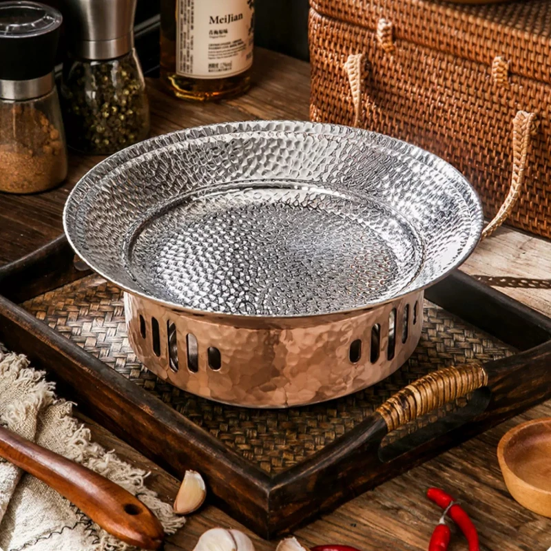 

Hxl stainless steel dry pot feature tableware commercial buffet insulated plate