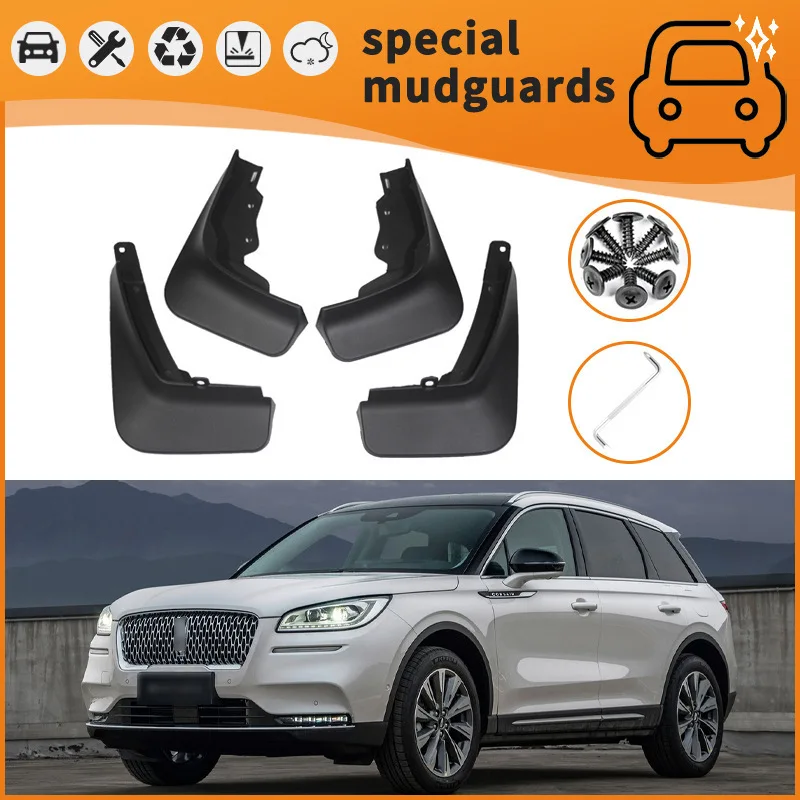 

For 19-24 Lincoln Adventurer Corsair models Mudguards Fender Mudflaps Front Rear Flares Splash Guards Cover Car Accessorie