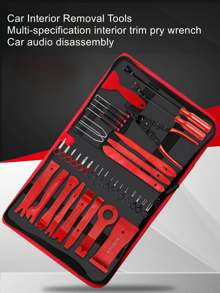 Car center console panel audio modification interior panel snap driver pry bar removal disassembly plastic warping tool