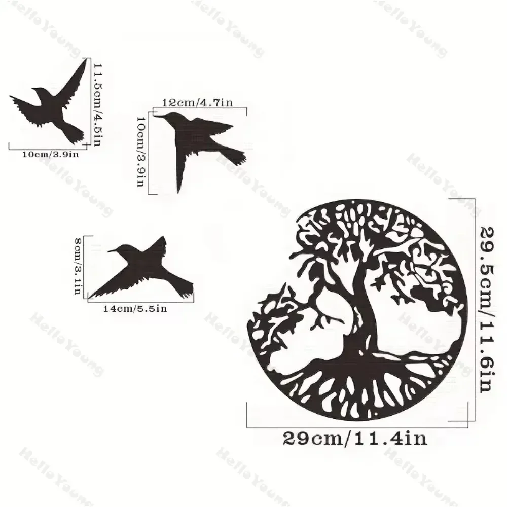 Striking Tree of Life Metal Crafts - Eye-Catching Outdoor Yard Art, Elegant Iron Wall Decoration, Fascinating Home Decor Pendant