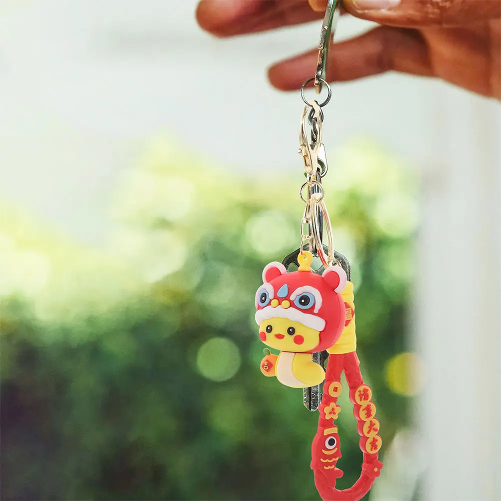 2Pcs 2025 Snake Year Keychain Zodiac Lucky Mascot Car Purse Backpack Charm Feng Shui Decoration Snake Pendant for Car
