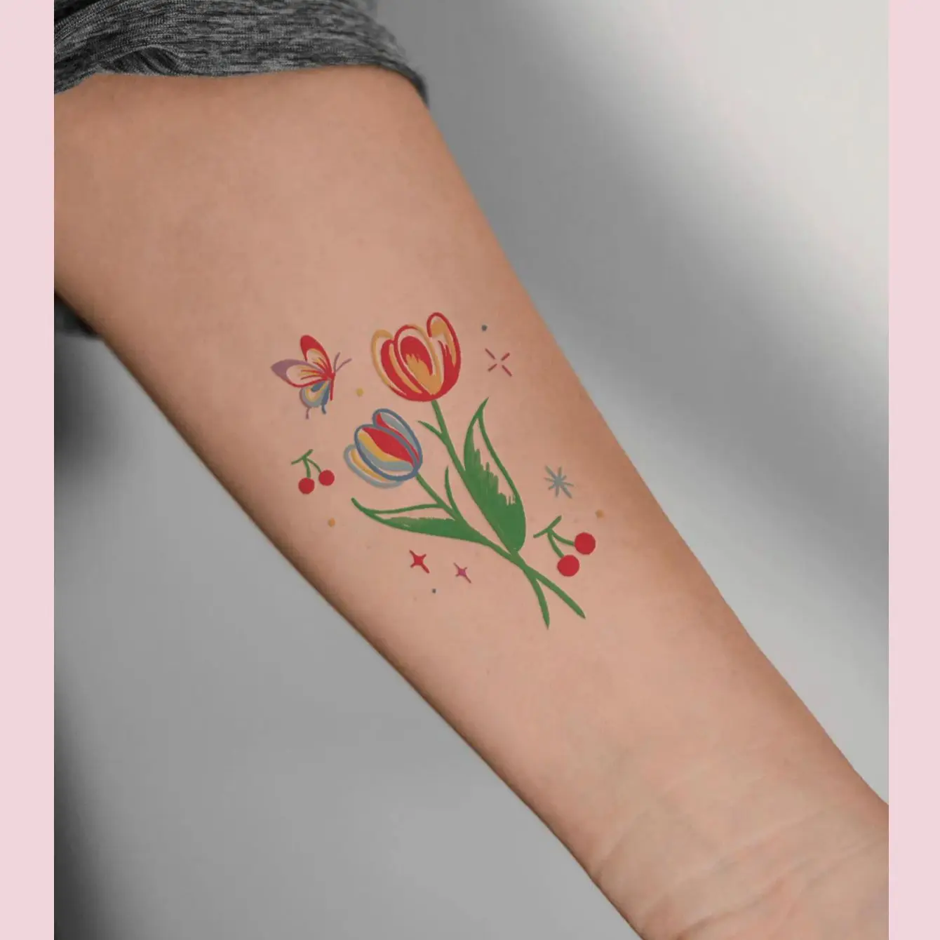 4 Stuks Nieuwe Regenboog Vlinder Maan Bloem Waterdichte Tijdelijke Tattoo Stickers Voor Vrouwen Meisje Vinger Lichaam Stickers Party Accessorie