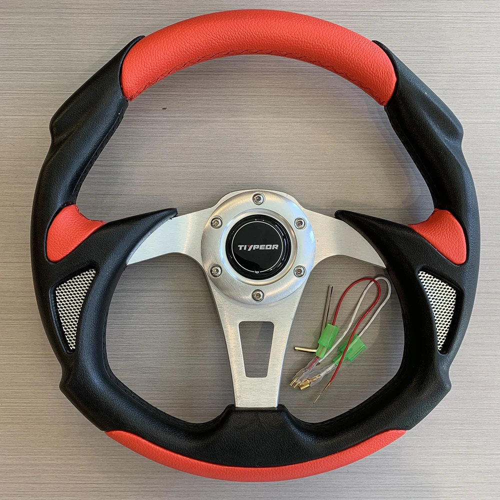 

TIYPEOR 320 Red Redesign PU Drift Steering Wheel Racing Game Simulator Steering Wheel