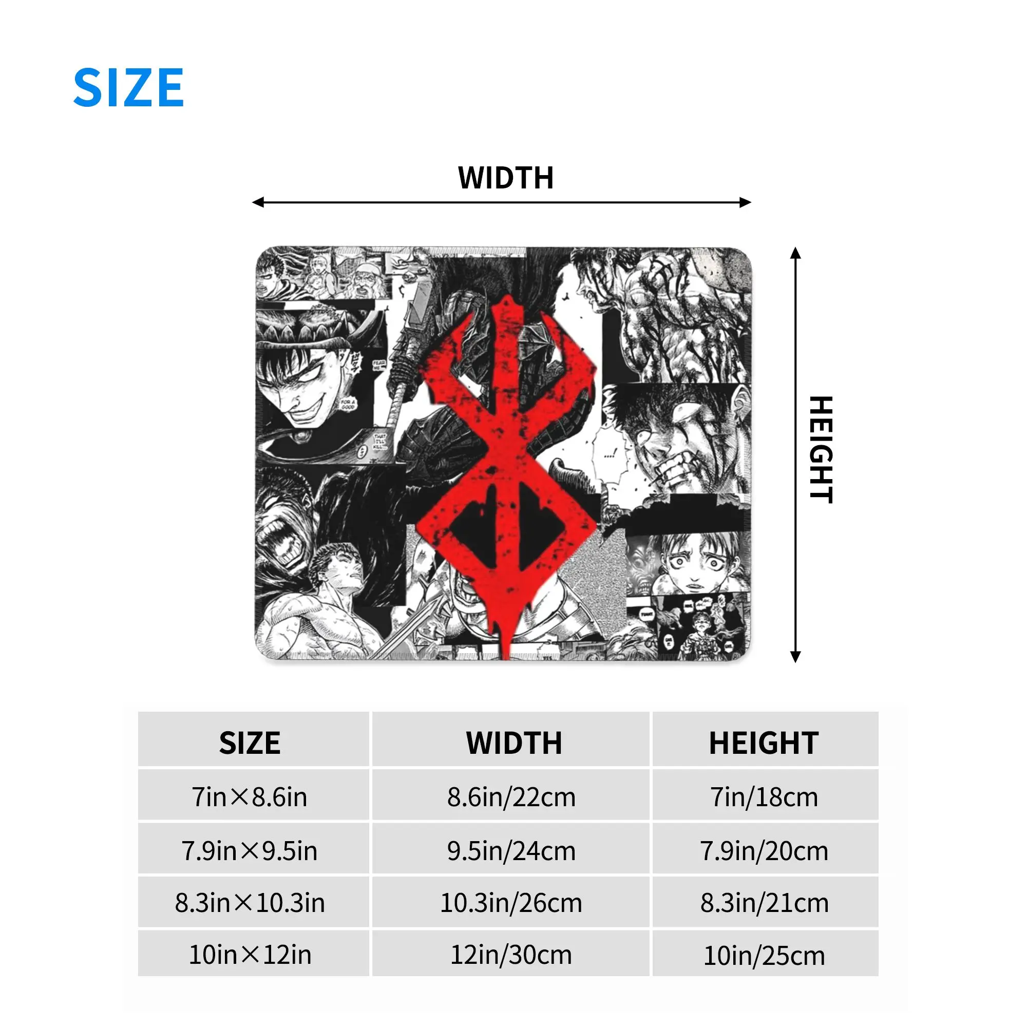 Japan Anime Berserk Swordsman Manga Guts Mouse Pad Computer Keyboard Mouse Mat Gamer PC Laptop Desk Mat Accessories Table Mats