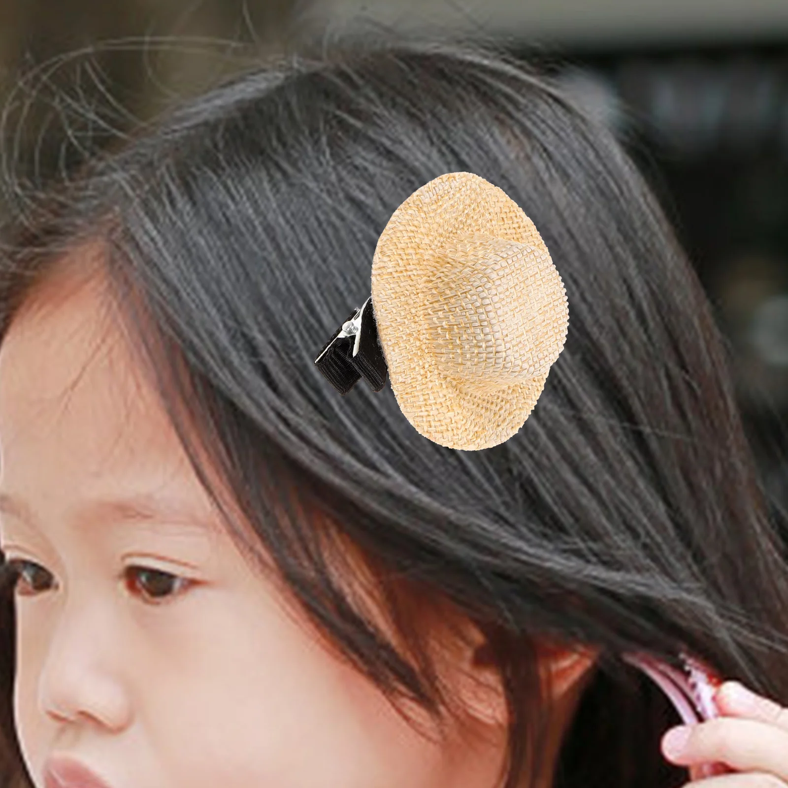 

5Pcs Mini Hat Hair Clips Cute Fabric Hair Accessories for Birthday Party Holiday Festival Decorative Clips