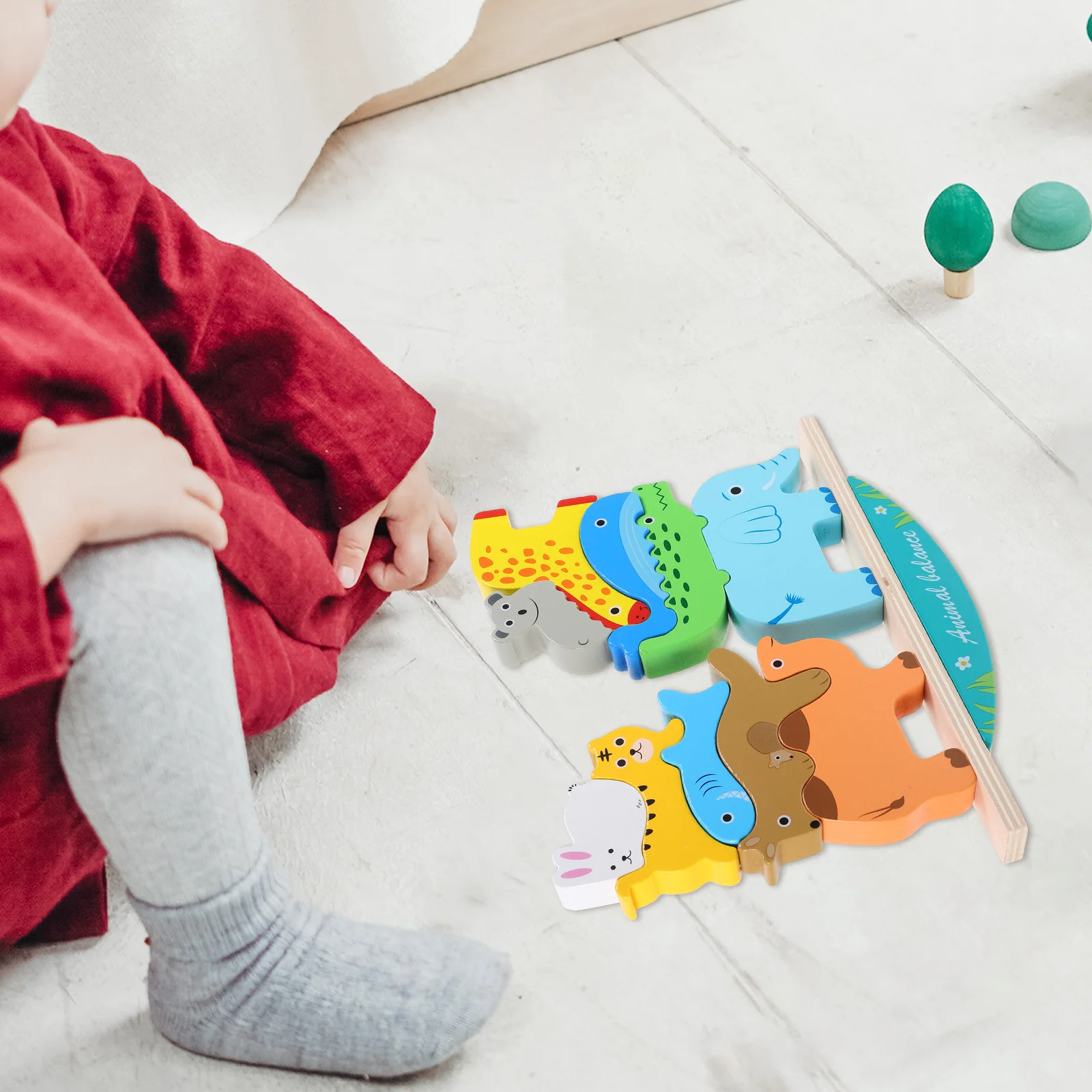 1 ensemble de blocs de dessin animé en bois pour enfants, ensemble de jeu éducatif d'apprentissage précoce, développement de la Coordination œil-main