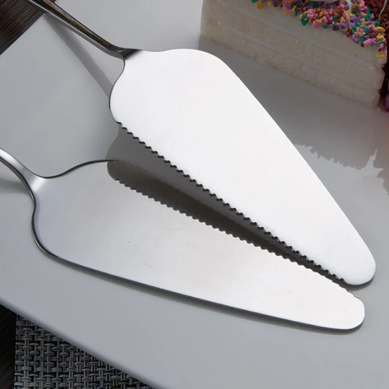 Stainless Steel Serrated Edge Cake Blade Triangle Cutter Tools Pie Pizza Cake Cutter Shovel Kitchen Baking Pastry Spatulas Tools