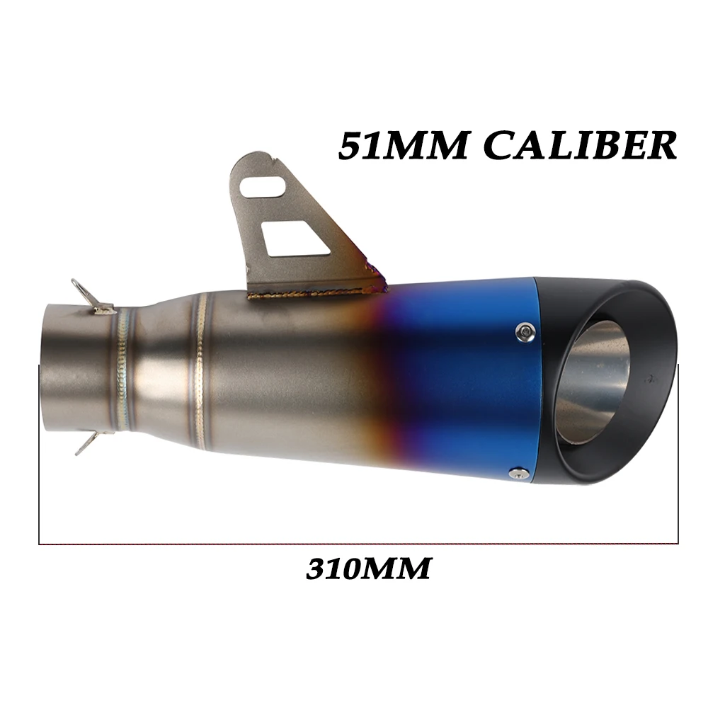 Tubo silenziatore di scarico moto modificato universale calibro 51mm per tubo di scarico Scooter Dirt Bike ATV Ninja400 650 R3 250SR