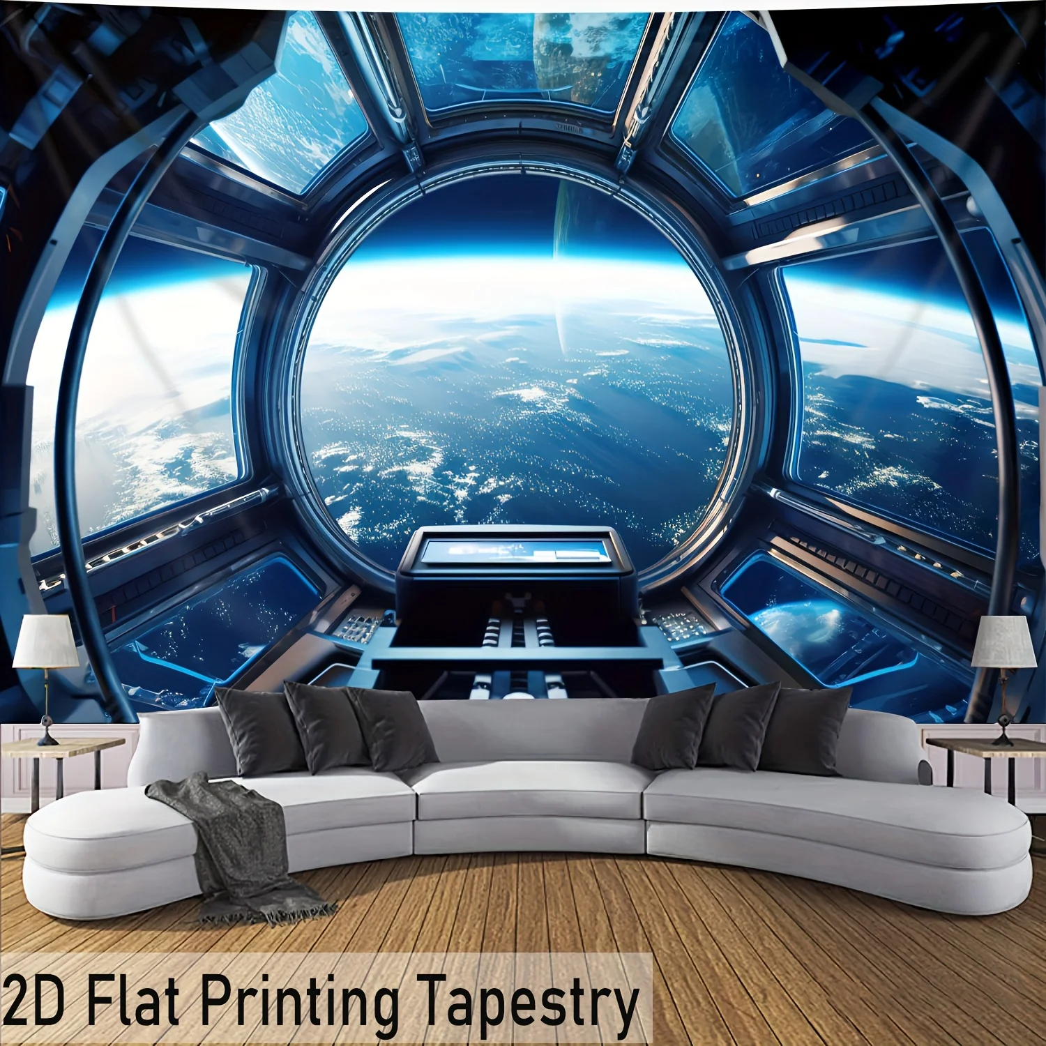 2D plat afdrukken Galaxy Planet tapijt, grote ruimte universum muur kunst, print polyester decor voor woonkamer slaapkamer, HD Cosmic