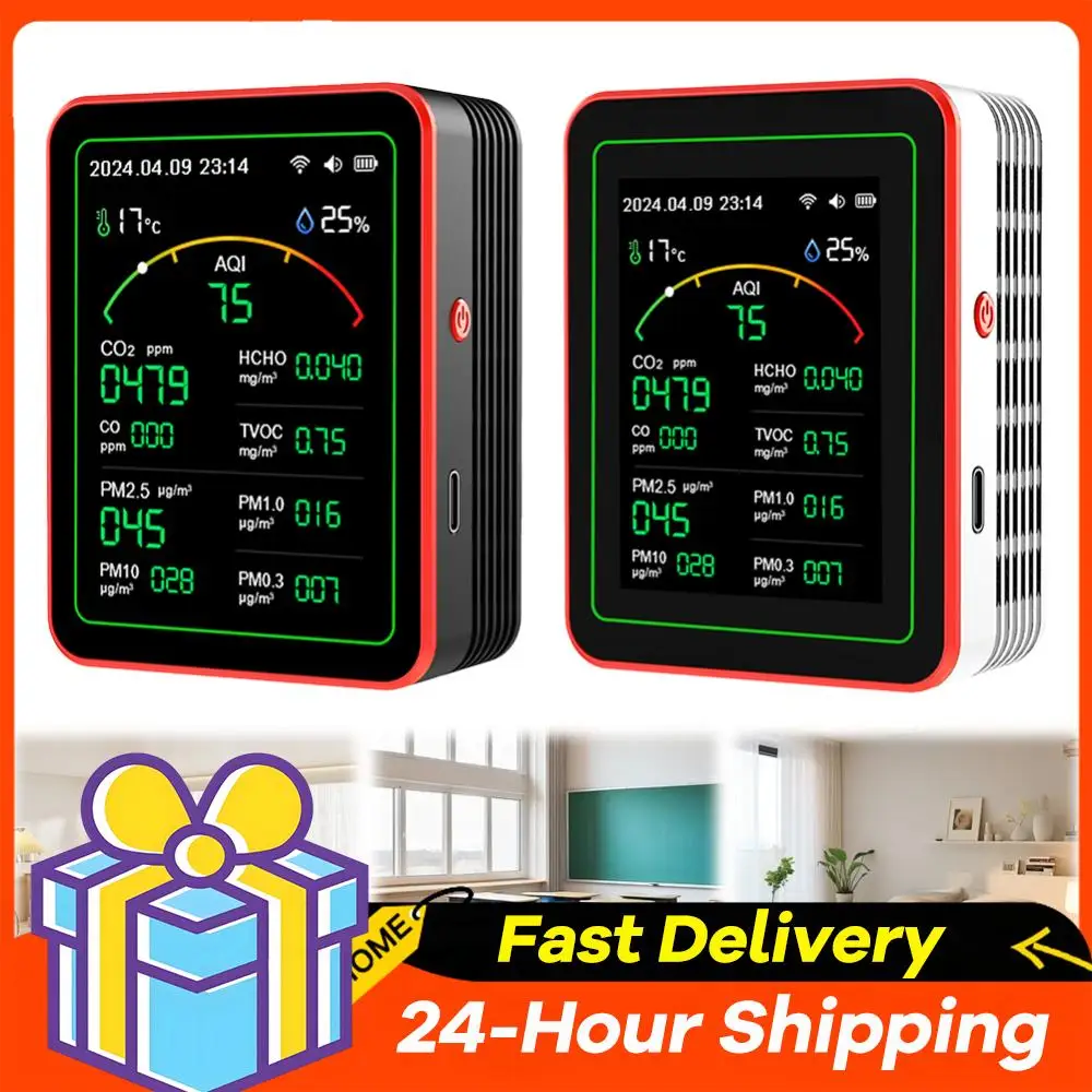 

CO2 Meter Digital Temperature Humidity Tester Carbon Dioxide TVOC HCHO Detector Air Quality Monitor CO CO2 TVOC HCHO Tester