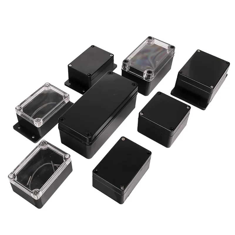 ABS Plastic IP67 Box Waterproof Project Box Black Dustproof Electrical Enclosure Housing Instrument Case Transparent Clear Cover