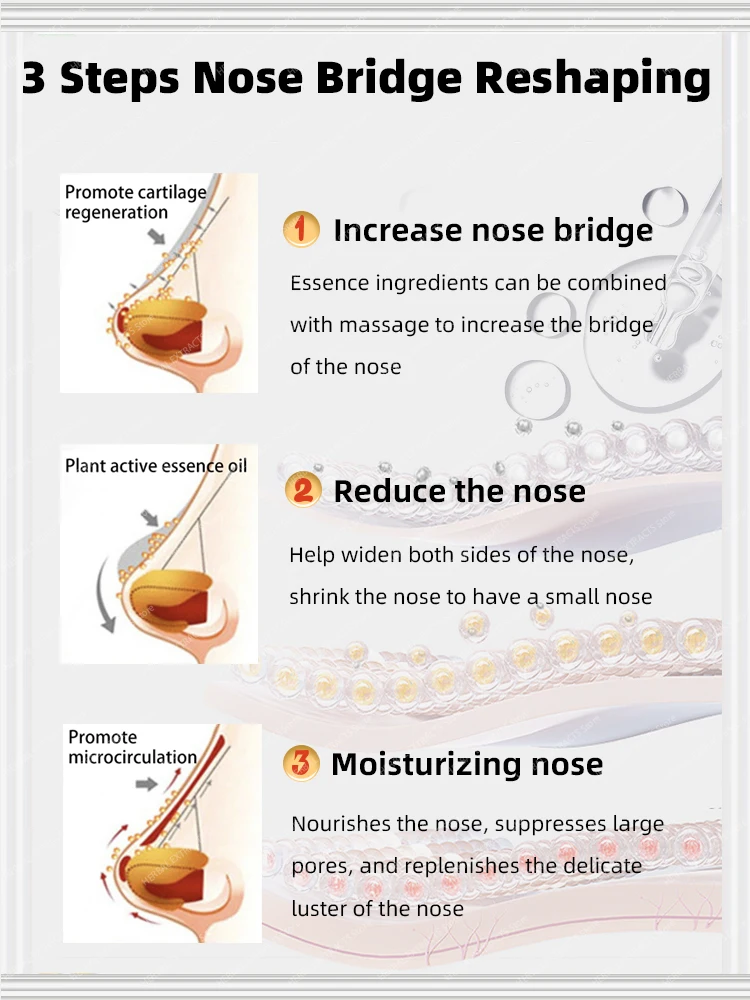 Minyak pengangkat hidung, minyak pemancung hidung, pembentukan ulang tulang hidung, perawatan alami murni, pelangsing hidung