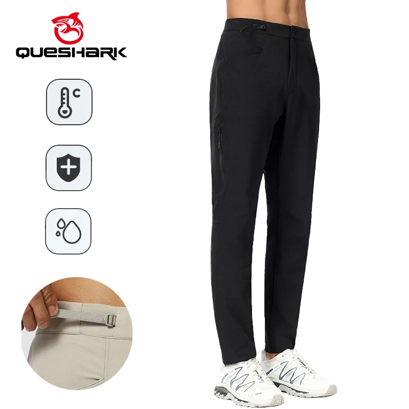 

Queshark Mens Quick Dry Cycling Pants Nylon Windproof Softshell Road Mountain Bike Riding Trousers Hiking Cargo Work Pants